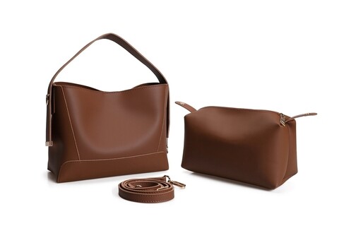 Geanta, lucky bees, 925 tan, piele ecologica, maro