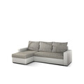 Coltar extensibil reversibil 3 locuri ELTAP, Livio, 237x150x72 cm, lemn/poliester, gri/alb