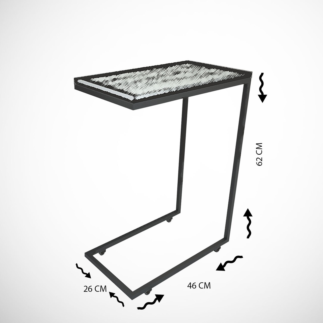 Masa pentru laptop, Comforty, Callen, 46 x 62 x 26 cm, pal melaminat/metal, nuc/negru
