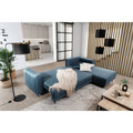 Coltar extensibil dreapta 4 locuri ELTAP, RT-100VE, Dalia, 289x190x95 cm, lemn/poliester, albastru deschis