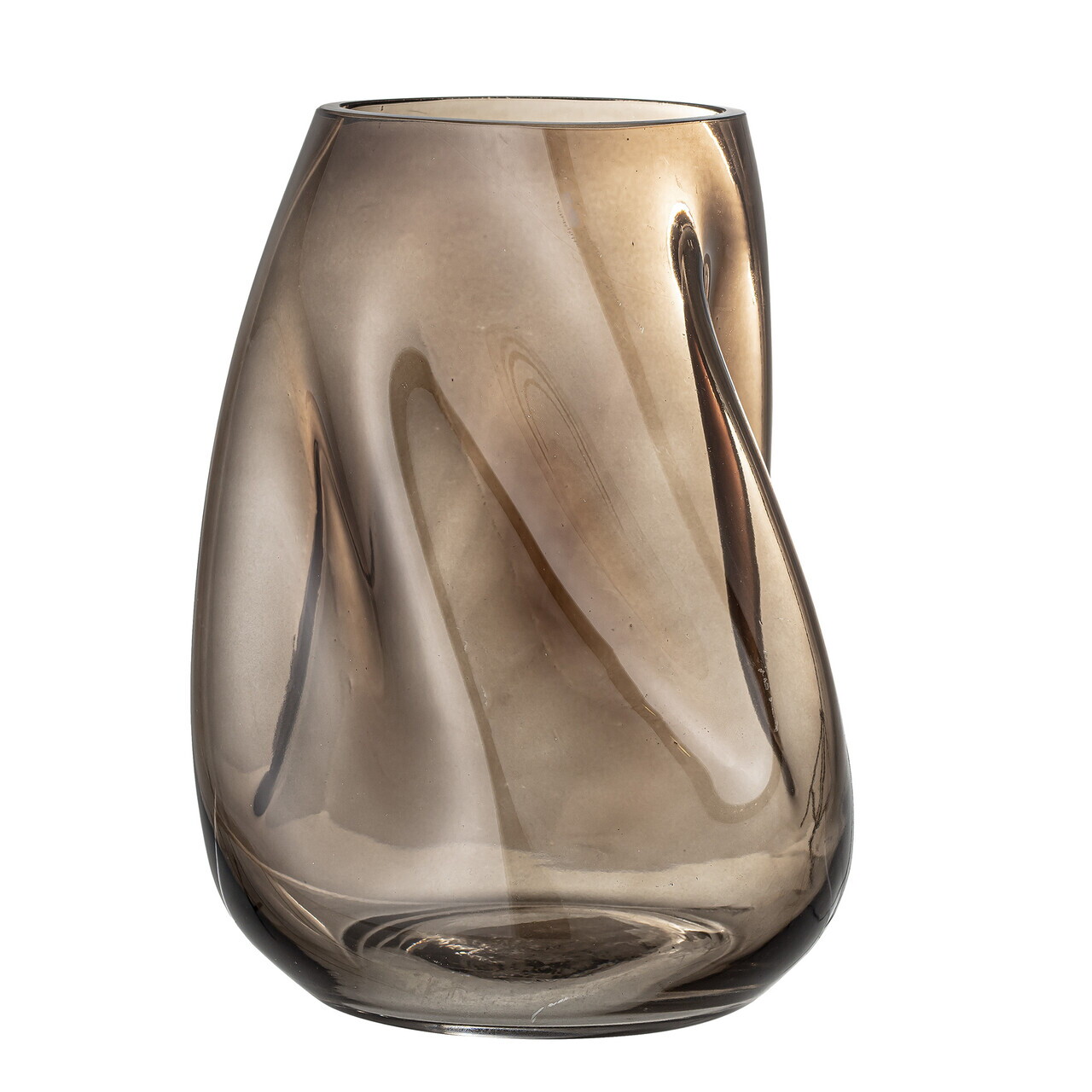 Vaza decorativa, Bloomingville, Ingolf, 19x18x26 cm, sticla, maro - view 3