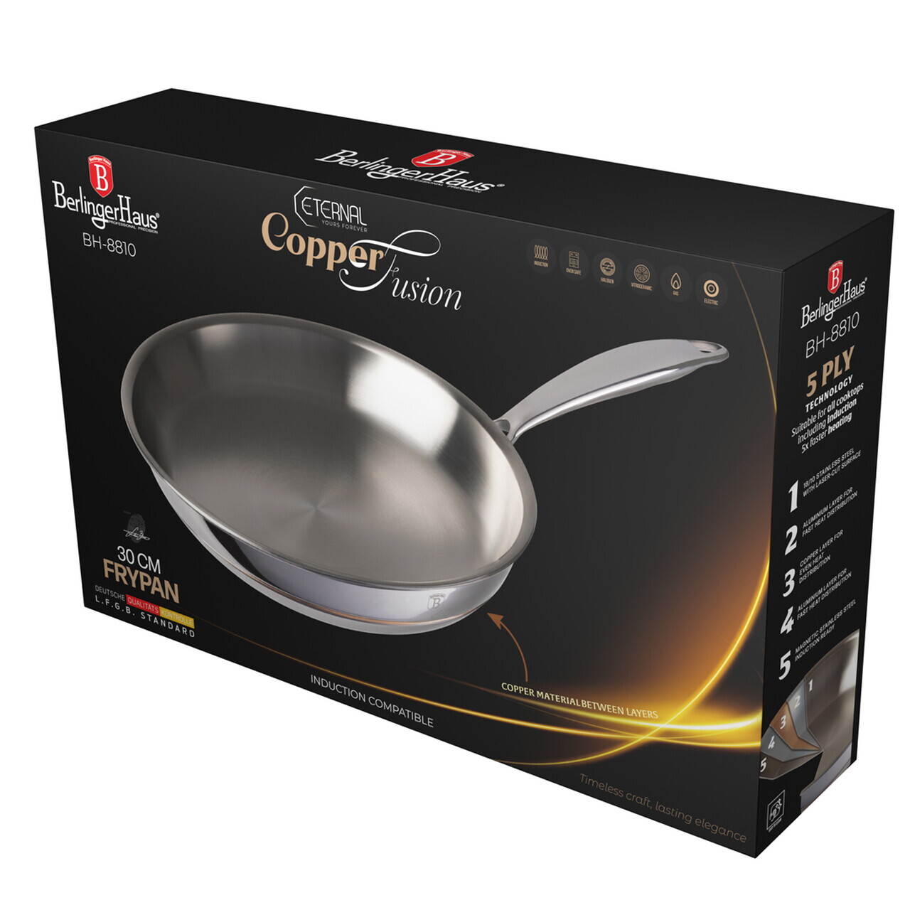 Tigaie Berlinger Haus, Copper Touch, 30 cm, inox, argintiu - imagine 12