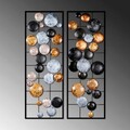 Decoratiune de perete, Camber, Metal, Latime: 32 cm / Inaltime: 92 cm / Adancime: 4 cm (2 bucati), Multicolor
