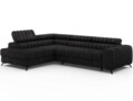 Coltar extensibil stanga 5 locuri ELTAP, LT-06AU, Kanedo, 269x204x86 cm, lemn/poliester, negru