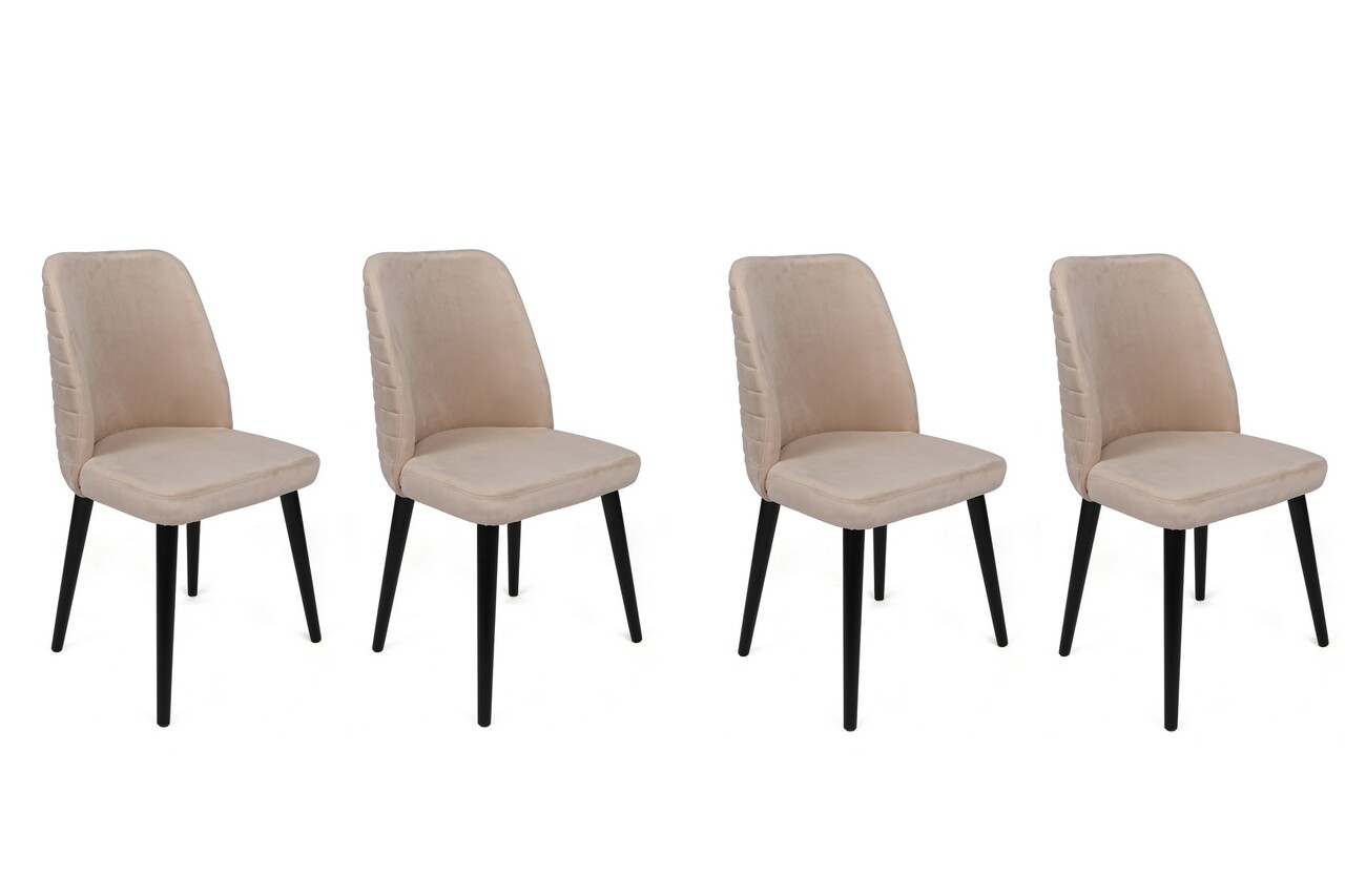 Set de scaune, Nmobb, Tutku-306 V4, Metal, Crem/Negru