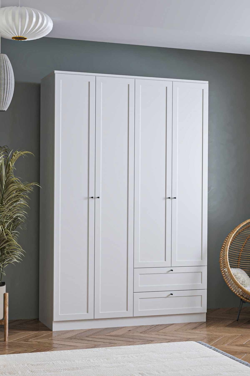 Dulap pentru haine, Hanah Home, Terra 210, 137x210x52 cm, Alb - view 2