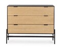 Bufet inferior Allycia, Bizzotto, 104 x 40 x 81.5 cm, lemn de frasin/MDF, negru/natural