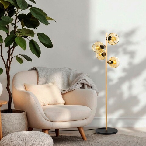 Lampadar, L'essentiel Maison, 521SHN3649, Galben / Aur