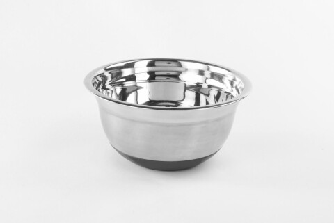Bol Mini din inox satinat cu baza antiaderenta, Vanora, 22 cm, inox si silicon, argintiu