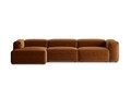 Coltar stanga 4 locuri, Bergamo, Cosmopolitan Design, 344x152x70 cm, tesatura structurata, gri maro