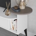 Comoda TV, Decortie, Ada, 188 x 42.6 x 40 cm, pal melaminat, alb/mocha