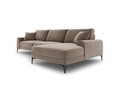 Coltar dreapta, Madara, Mazzini Sofas, 5 locuri, black legs, 254x182x90 cm, catifea, cappuccino