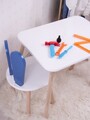 Set masa si scaun pentru copii, Bambini, Bunny One Chair Set, Albastru / Alb