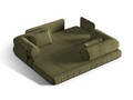 Canapea extensibila 3 locuri, Kemi, Cosmopolitan Design, 206x95x70 cm, catifea, verde