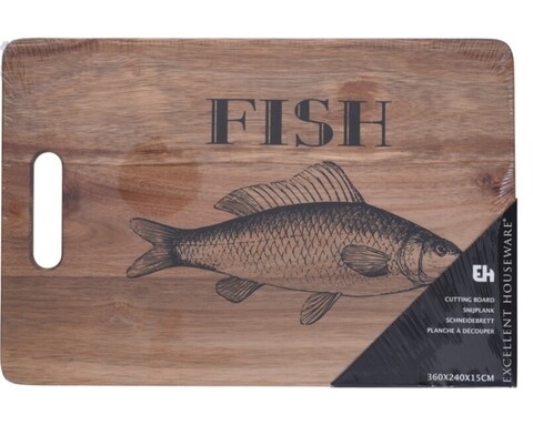 Tocator Fish, 36x24x15, lemn de acacia Excellent Houseware imagine noua 2022