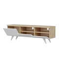 Comoda TV, Inarch, Brüksel, 150x46x35 cm, Stejar / Alb