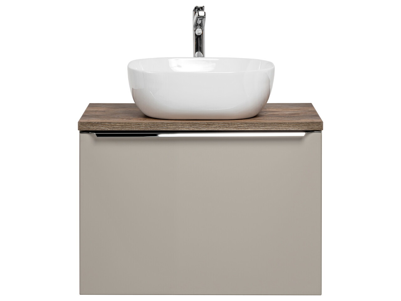 Set mobiler baie, dulap cu lavoar, 60 cm, Santa Fe Taupe, Comad, MDF/PAL laminat, gri/stejar santa fe vintage — imaginea 2