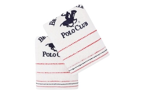 Set 2 prosoape de maini 403 v2, beverly hills polo club, 50x90 cm, bumbac, alb
