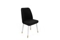 Set scaune 4 piese, Nmobb, Hugo-406 V4, Metal, Negru / Alb / Auriu