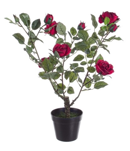 Floare artificiala Isabel Rose, Bizzotto, 51x39x66 cm, rosu Bizzotto