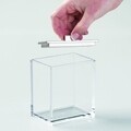 Suport pentru betisoare de urechi si dischete demachiante, Clarity, iDesign, 9x6.5x11 cm, transparent