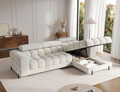 Coltar extensibil dreapta 3 locuri ELTAP, RT-01ROY, Felro, 285x181x93 cm, lemn/poliester, alb