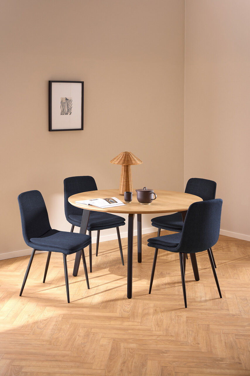 Scaun Becca, Actona, 46x55x85.5 cm, tesatura structurata/otel, albastru inchis - view 6