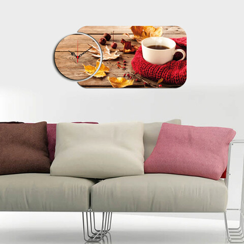 Set ceas si tablou decorativ, yms-34, mdf , dimensiune: 68 x 32 cm, multicolor