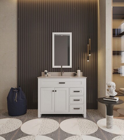 Set mobilier de baie (2 piese), jussara, erie 42, alb