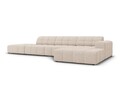 Coltar dreapta 5 locuri, Jennifer-140, Micadoni Home, 341x166x70 cm, tesatura chenille din poliester, bej