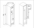 Dulap de depozitare cu incuietoare, Shelvoria, Js1032, 41x185x40 cm, Otel, Gri deschis