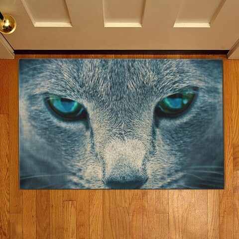 Covoras de intrare Cat eyes, Casberg, 38×58 cm, poliester, gri Casberg