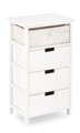 Comoda cu 4 sertare Leonie, Bizzotto, 40x29x73 cm, lemn de paulownia/MDF, alb