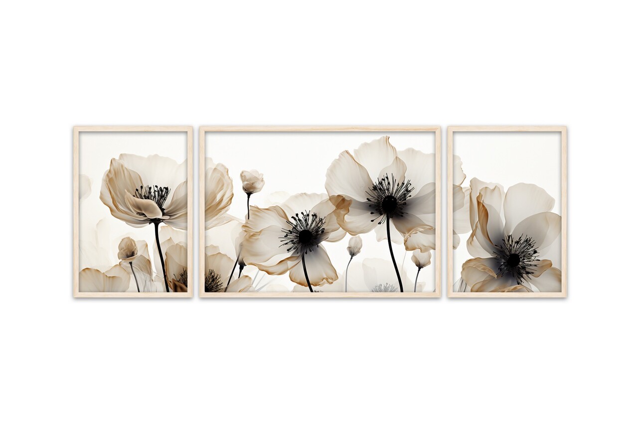 Set 3 tablouri decorative, Huhu305, Cadru: 100% LEMN MASIV (Grosime: 2 cm), Multicolor - view 3