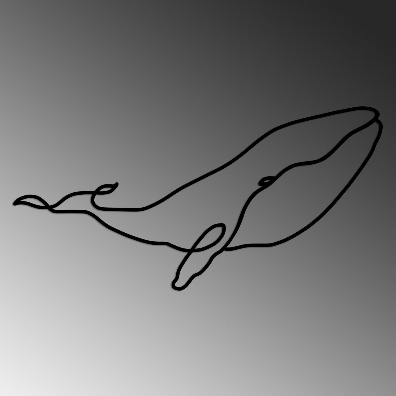 Decoratiune de perete, Whale, Dimensiune: 70 x 34 cm, Negru - view 4