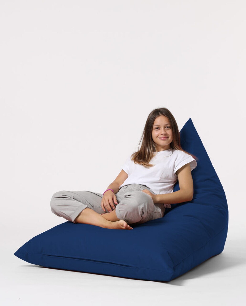 Fotoliu Puf, Bean Bag Ferndale, Pyramid Bed, 145 Cm, Poliester Impermeabil, Albastru Inchis