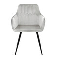 Scaun Etienne, Homla, 61x56x86 cm, metal/catifea din poliester, gri deschis