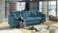 Canapea extensibila 3 locuri ELTAP, Ask05, Asgard, 233x92x93 cm, lemn/poliester, albastru