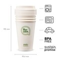 Set 4 pahare cu capac Re-Use, Aladdin, 350 ml, plastic