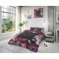 Lenjerie de pat dubla Vintage Amour Black, Royal Textile, 3 piese, 200 x 220 cm, 100% bumbac, multicolora
