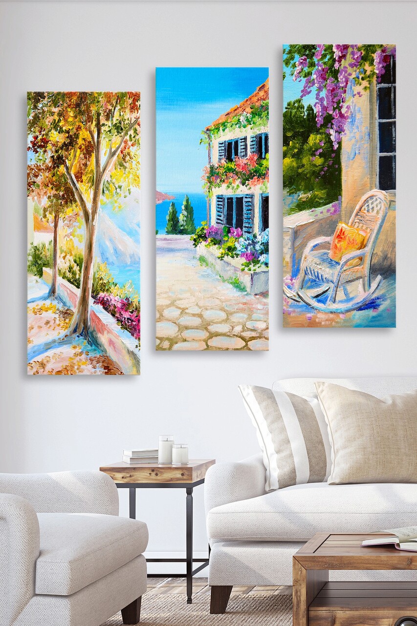 Set 3 tablouri decorative MDF0030 20 x 50 cm 3 piese Multicolor