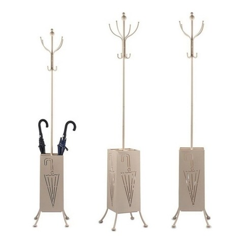 Cuier cu suport pentru umbrele Tobias, Gift Decor, 34 x 34 x 188 cm, metal, crem