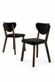 Set scaune 4 piese, Charlotte, Arfe, Negru/Maro