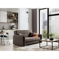 Canapea extensibila 3 locuri, ELTAP, Laine, 155x105x75 cm, lemn/poliester, maro inchis