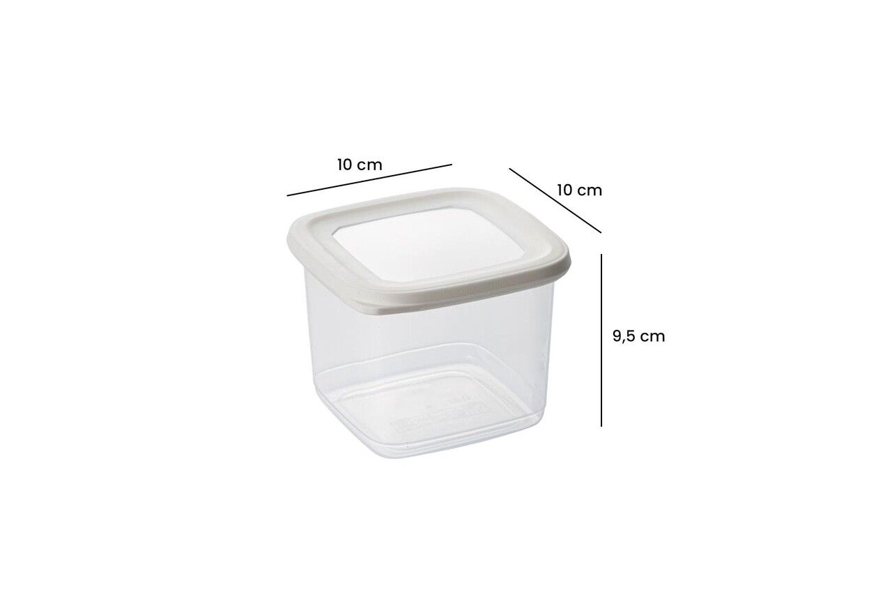 Set recipiente depozitare, Hermia, 964FRM5390, Dimensiune: 10 x 10 x 16,5 cm / 1200 ml (5 bucăți), Alb - imagine 6