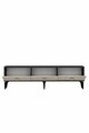 Comoda TV, Hanah Home, Demet, 180x53x30 cm, Antracit / Travertin