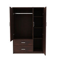 Dulap pentru haine Olympus, Pakoworld, cu 3 usi si oglinda, 120x57x183 cm, PAL melaminat, maro