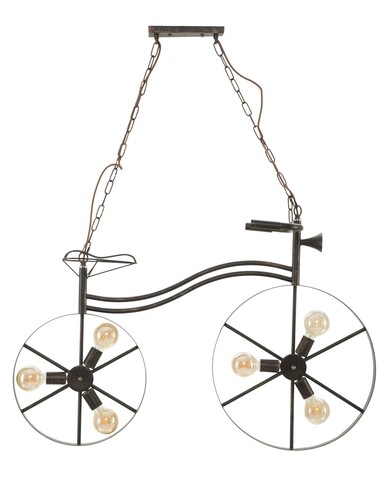 Lustra bicicletta, mauro ferretti, 6 x e27, 20w, 110x49x69 cm, fier