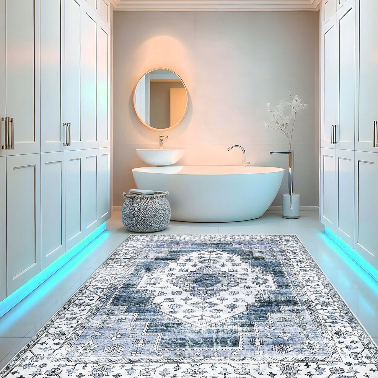 Covor, Kece-Fr84, 160x230 cm, Albastru — imaginea 3