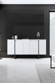Consola, Bexley, Luxe, 160x35x80 cm, PAL, Alb/Negru